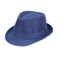 Cappello panama classico in tessuto blu scuro con tesa arrotolata per protezione solare - Taglia Adulto (Circa 58cm) / Blu navy