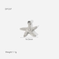 Silver starfish pendant in titanium steel with 14.5mm width and 1.1g weight specification - DFC07 Silver Starfish 2