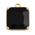 Square black gemstone charm with gold plated frame for DIY necklace or earring - Black/Square