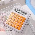 Cute retro typewriter style orange and white desktop calculator with 12 digit display - Dopamine 12-Digit Orange 2310b