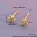 Star shaped gold plated zircon stud earrings made of copper for women and students - EM04-6 Star Shape / Gold Plated Star (Gold)