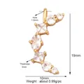 Golden sun and moon charm with cubic zirconia inlay 19mm for necklaces and bracelets - S-Curve Pendant Multi-Shape Zircon