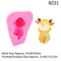 Molde de silicona para ciervo durmiendo con dimensiones para proyectos de decoración - B231 / Rosa