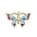 Dettaglio di un ciondolo a farfalla dorato con smalto blu e marrone per gioielli fai-da-te - 02-Farfalla Colorata Tie Dye