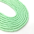 Strands of light green 4mm polymer clay disc beads for DIY jewelry making - Light Green