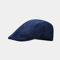 Detail view of breathable navy blue knit mesh texture on a vintage flat cap - One Size / Navy Blue