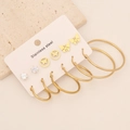 6-pair stainless steel earring set featuring gold butterfly studs and classic hoops - Butterfly