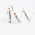 White grosgrain ribbon with Happy Halloween text and orange witch hat patterns - Happy Halloween