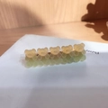 Cute gradient bear hair clip with translucent orange and green resin teddy bears - Yellow-Green Gradient
