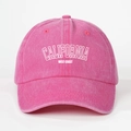 Detail of pink washed cotton baseball cap featuring California West Coast embroidery - Adjustable / Rose Red