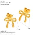 Detailed size specifications for 18k gold plated stainless steel bow knot stud earrings - Simple Bowknot Style (SE279G)