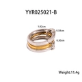 Detailansicht der ineinandergreifenden Edelstahlringe mit genauen Maßen und Gewicht - US 8 / Zweifarbiges Modell (YYR025021-B)
