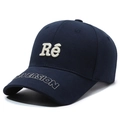 Casquette de baseball bleu marine avec broderie 3D blanche et lettrage sur le côté - Réglable / Bleu marine