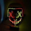LED Leuchtmaske mit zweifarbigen rot-gelben EL-Draht für Halloween Party Dekoration - Rot + Gelb