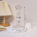 Transparent crystal glass candle holder for home decor featuring 15.5cm height dimensions - Large Flower Shape Glass Candle Holder
