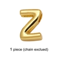 Gold plated letter Z charm pendant with polished finish for DIY bracelets 1 piece - Letter Z