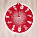 Gonna per albero di Natale in maglia rossa e bianca con motivi di Babbo Natale e renne - 120cm / Babbo Natale Pupazzo di Neve Alce Fiocco di Neve Gonna Albero Rossa