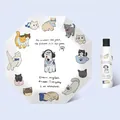 Manueller weißer Klappschirm mit süßen Katzen-Illustrationen und passender Hülle - Manuell Invertiert - Miau Spaß Leben