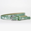 Kids fashion green glitter PU leather belt with silver buckle for girls jeans - 87 / Green
