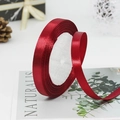 1cm vibrant red satin ribbon roll for gift wrapping and wedding DIY crafts - 33# Wine Red