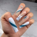 JP3447-Blue White Winter Snowflake
