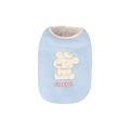 Cozy light blue fleece pet vest with cute cartoon bear print for small dogs and cats - S / Blue