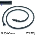 Matte black stainless steel snake chain necklace 550mm long and 3mm wide for DIY jewelry - Black 550x3mm(KN203637-Z)