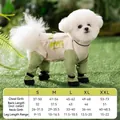 Waterproof dog winter jumpsuit with detailed size chart for small dogs outdoor protection - Avocado Green (Four Seasons Style)