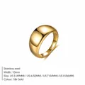 Elegante 10 mm brede minimalistische roestvrijstalen koepelring met een gepolijste 18k gouden afwerking - Goud (YJ198907)