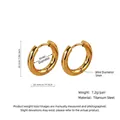 Golden titanium steel hoop earrings with 26mm outer diameter and polished finish - 3.0*20mm / Gold