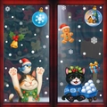 Christmas window stickers featuring cute cats, gingerbread man, and snowflakes set - Set of 2 BQ627+628