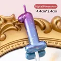 Blue and purple gradient number 1 birthday candle with glitter and star-like texture - Purple Blue Gradient Number 1 Candle