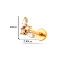 Internal thread stainless steel lip stud in gold with zircon butterfly and 0.8cm size - Gold Marquise Combination Style (2614-5#Gold)
