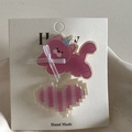 Lot de barrettes mignonnes chat rose et cœur pixel sur carte pour filles - Pince Canard Mignonne Chat Cœur