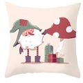 Detail of Christmas gnome pillowcase featuring Nordic dwarf and mushroom print - Style 31