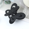 Elegant matte black butterfly hair claw clip with hollow wing design for women - Matte Black
