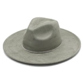 Macro detail of grey faux suede fedora featuring a sparkling silver rhinestone hatband - M (56-58cm) / Army Green