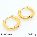 Orecchini a cerchio 8x2mm in acciaio inossidabile placcato oro 18K per uomo e donna - 8mm / Oro