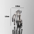 Gothic skull hand stud earring in vintage silver stainless steel finish for unisex wear - Silver Skeleton Hand Style (S424) / Silver (S424)