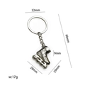 Portachiavi a pattino a rotelle in metallo argento con misure 90mm e peso di 17g - Argento X-959