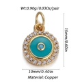 Gold-plated copper evil eye pendant with turquoise enamel and zircon stones - Evil Eye Charm (YSN030-10)
