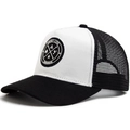 Breathable mesh baseball cap in black and white with Enjoy Life embroidery - Adjustable / White + Black Mesh