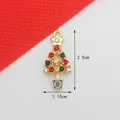 Detail of Christmas tree jewelry pendant with colorful rhinestones and gold alloy base - 1.15CM×2.5CM / Christmas Tree Style 1