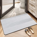 Absorbent soft diatom mud bath mat with gray stripes and anti-slip backing - Lawrence - Light Gray (patented Coating)