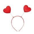 Valentine's Day red sequin heart headband with bouncy springs for party decoration - Glitter Heart Style
