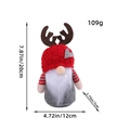 Gnomo di Natale con cappello rosso, corna di renna e barba bianca per decorazione - Gnomo con Cappello Rosso e Corna di Renna / Cappello Rosso