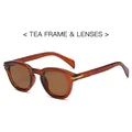 Klassieke retro zonnebril met bruin montuur en getinte UV-beschermende glazen - Thee Frame Thee Lenzen