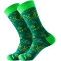 Saint Patrick's Day socks in green with clover and horseshoe patterns for festive wear - Size 39-45 / St. Patrick's