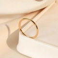 Minimalist gold-plated stainless steel ring with a polished finish for women - 27-d-5 Golden Inner And Outer Balls / Size 5
