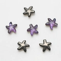 Detailed view of glass starfish pendants in purple gradient and silver black textures - Pack of 30 / Half Gun Black Purple